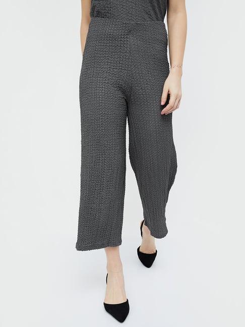 code by lifestyle dark grey textured pants