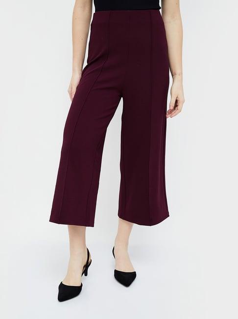 code by lifestyle wine regular fit mid rise pants