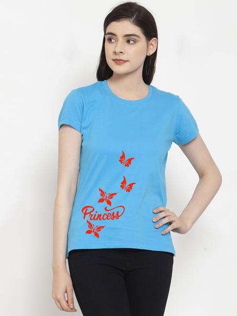 friskers turquoise printed t-shirt