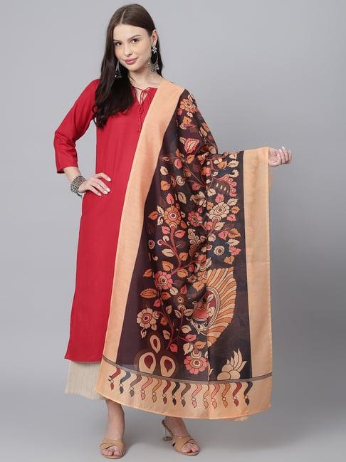 deckedup black printed dupatta