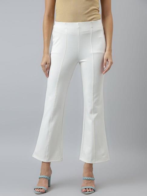 latin quarters white regular fit high rise pants