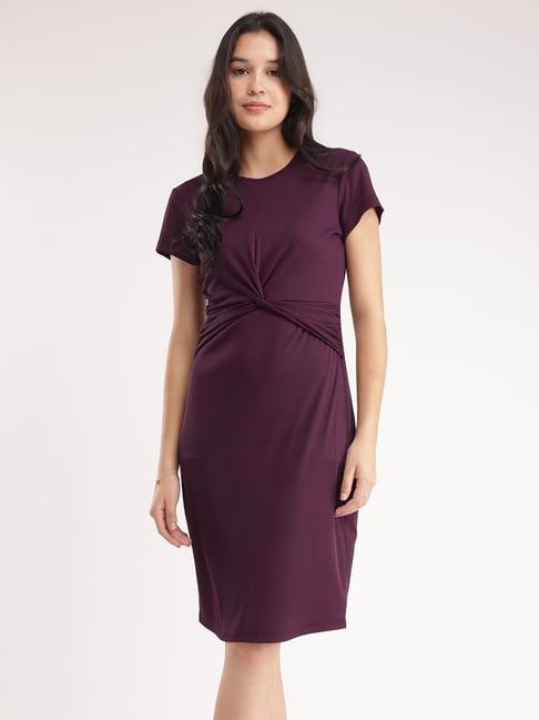 fablestreet wine relaxed fit a line dress