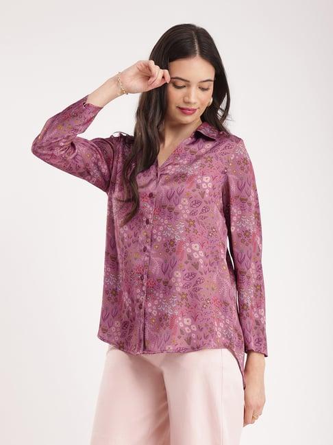 fablestreet pink floral print shirt