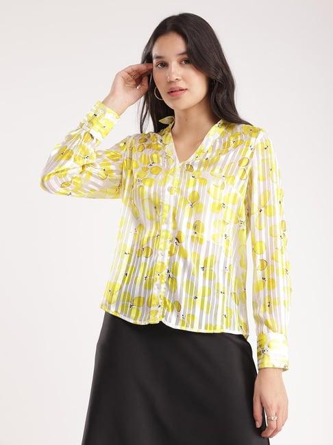 fablestreet yellow floral print top