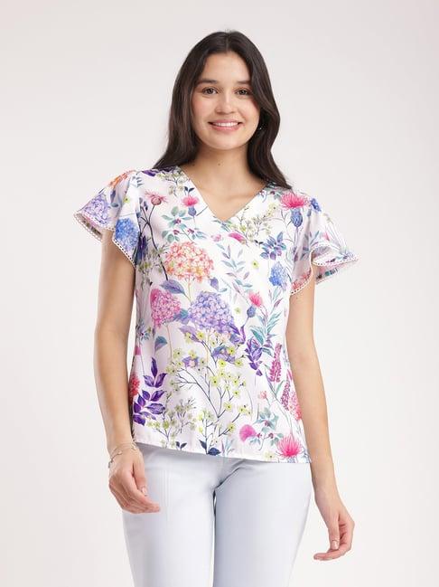 fablestreet multicolor floral print top