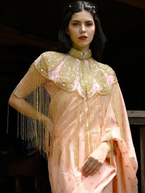 odette golden embellished fancy cape