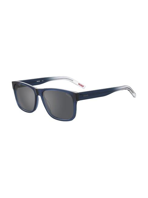 hugo silver rectangular sunglasess for men