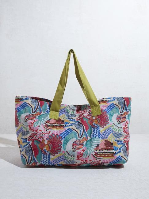 westside home multicolour printed tote bag