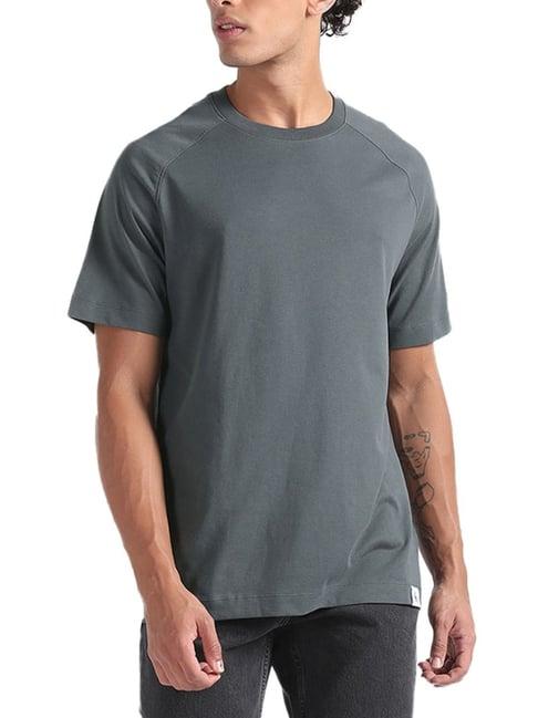 calvin klein jeans dark grey boxy fit t-shirt