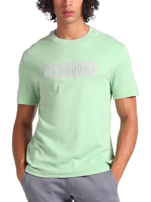 calvin klein jeans quiet green logo regular fit t-shirt