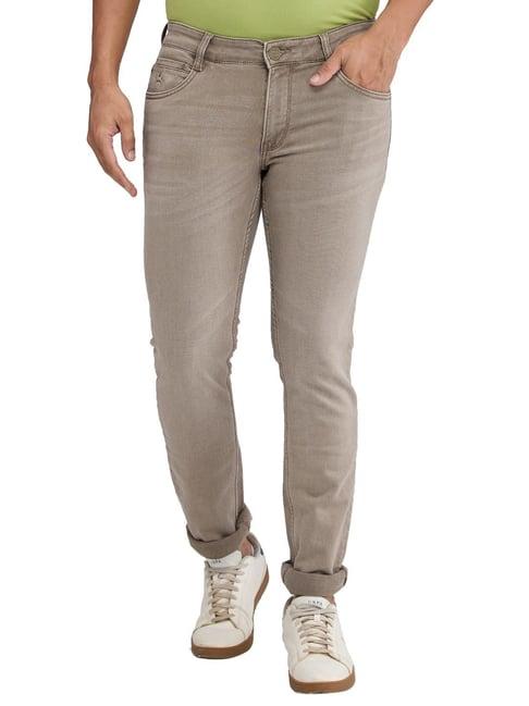 parx brown tapered fit jeans