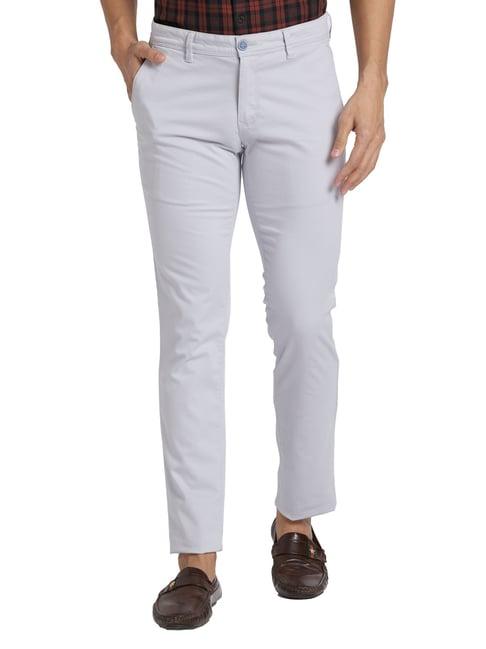 parx grey super slim fit trousers