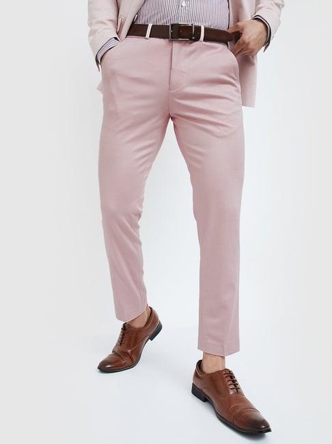 code by lifestyle pink regular fit trousers