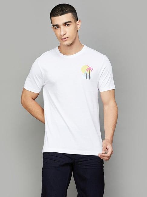 fame forever by lifestyle white cotton regular fit printed t-shirt