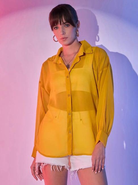 buynewtrend yellow shirt