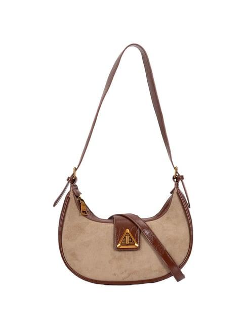 kazo brown solid hobo handbag