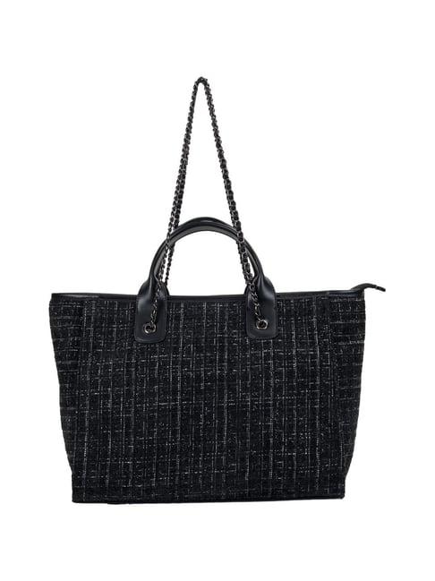 kazo black printed tote handbag