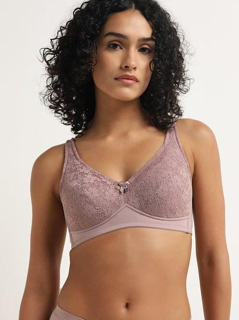 wunderlove by westside dusty pink lace padded non-wired bra