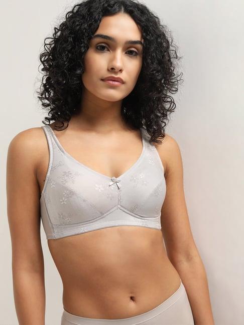 wunderlove by westside light brown jacquard embroidered padded bra