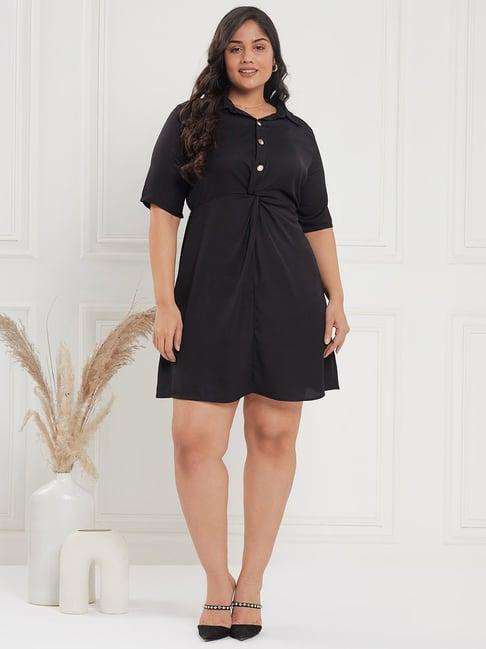 curve by kassually black relaxed fit shirt dress