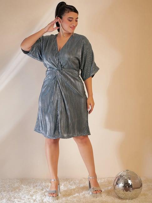 curve by kassually turquoise striped a line dress