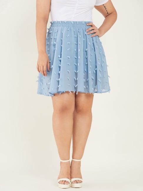 curve by kassually blue above knee skirt