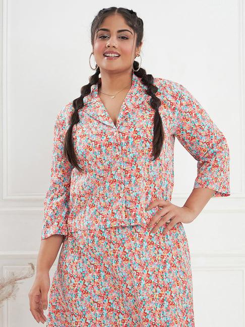 curve by kassually multicolor floral print shirt