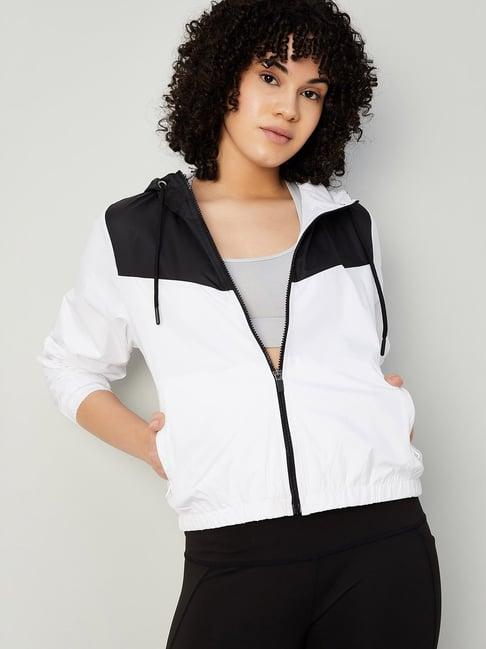 kappa white & black regular fit jacket