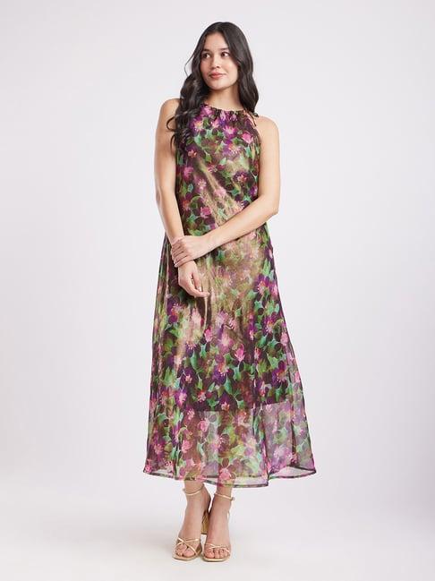 fablestreet multicolor floral print maxi dress