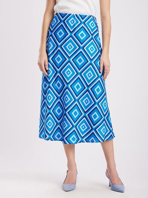 fablestreet blue printed skirt