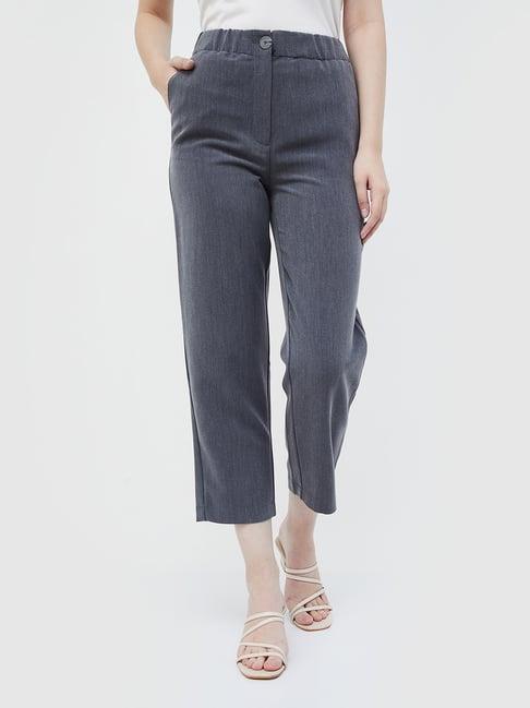 code by lifestyle grey textured pants