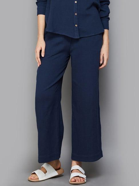 colour me by melange navy relaxed fit pants