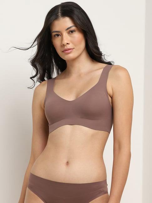 wunderlove by westside brown seam-free invisible padded bra