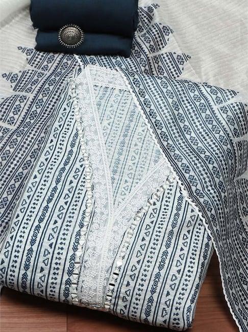 biba grey linen printed unstitched dress material