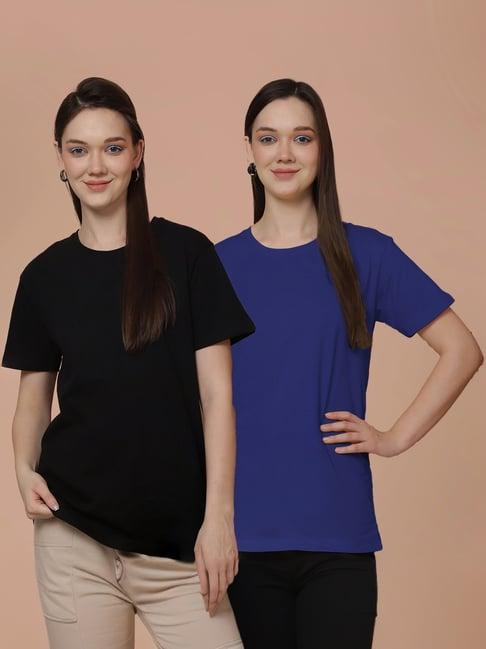 friskers black & blue cotton t-shirt - pack of 2