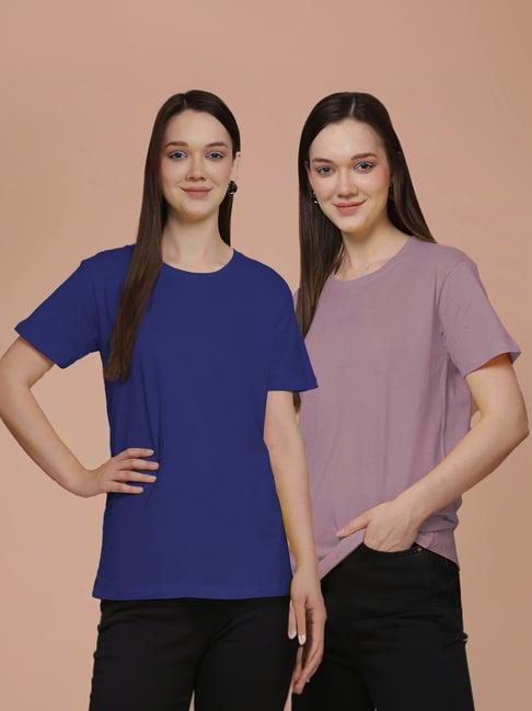 friskers blue & purple cotton t-shirt - pack of 2