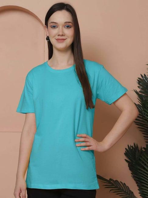 friskers turquoise cotton t-shirt