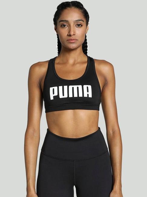 puma black printed sports bra