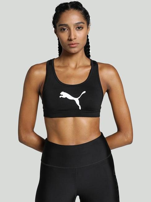 puma black printed sports bra