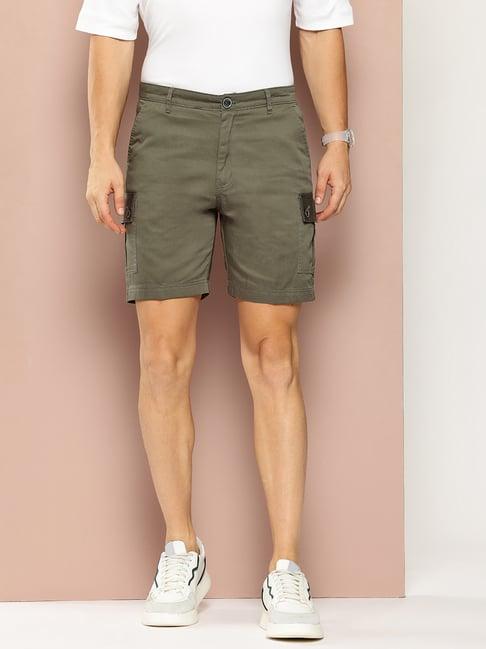 club york olive regular fit cargo shorts