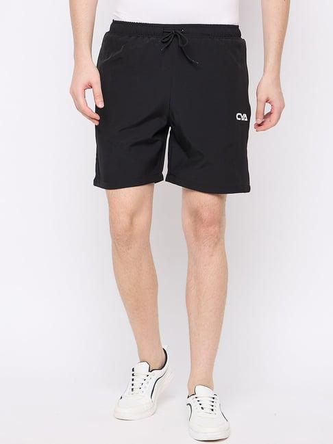 club york black regular fit sports shorts