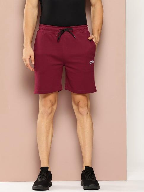 club york maroon regular fit sports shorts