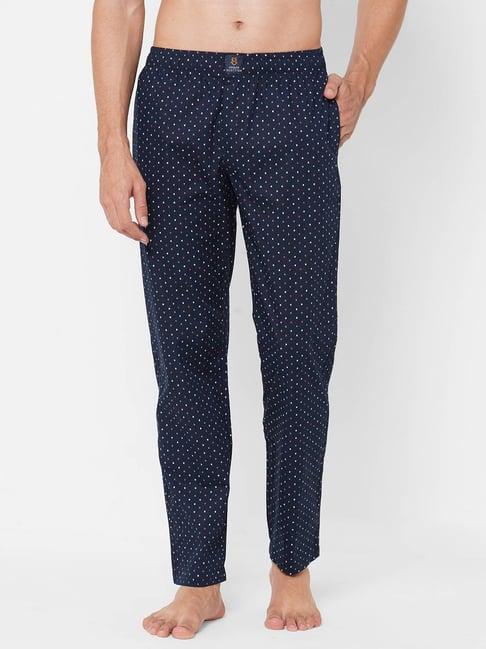 urban scottish blue regular fit printed lounge pants