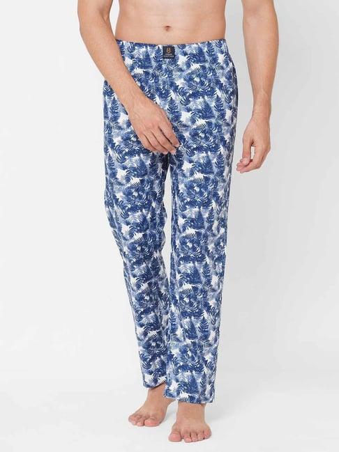 urban scottish blue regular fit printed lounge pants