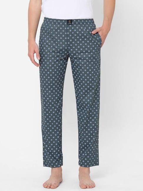 urban scottish blue regular fit printed lounge pants