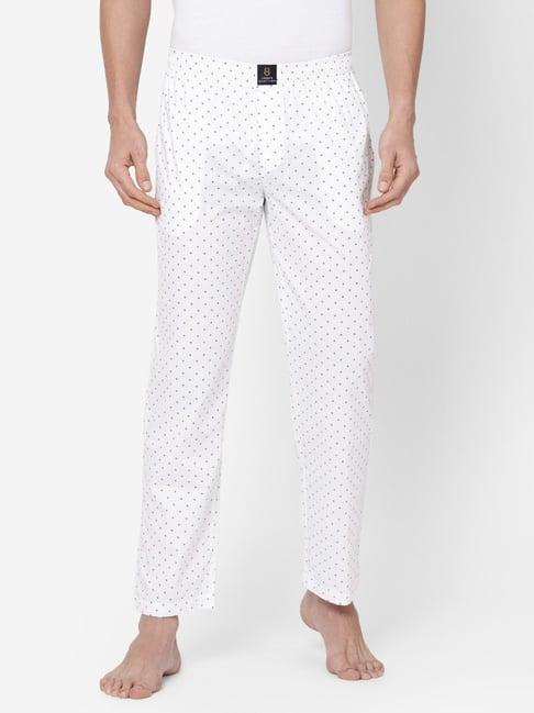 urban scottish white regular fit printed lounge pants