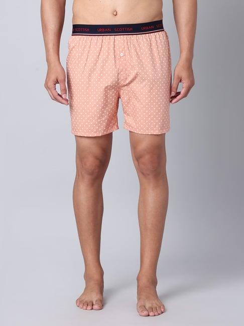 urban scottish peach regular fit printed boxers