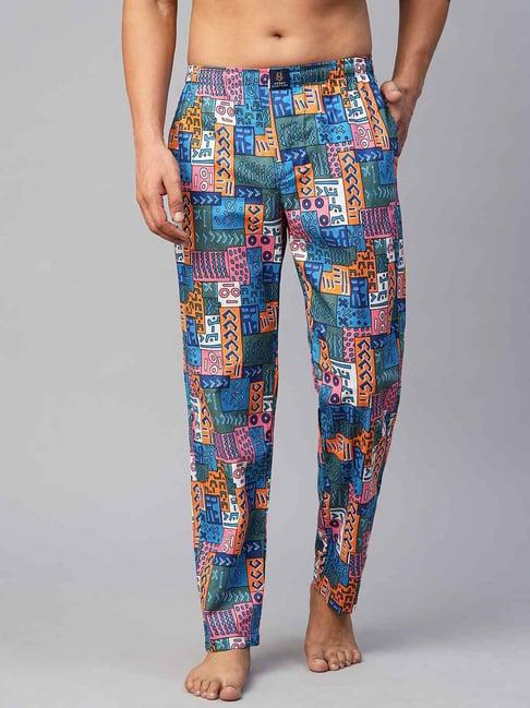 urban scottish multicolored regular fit printed lounge pants