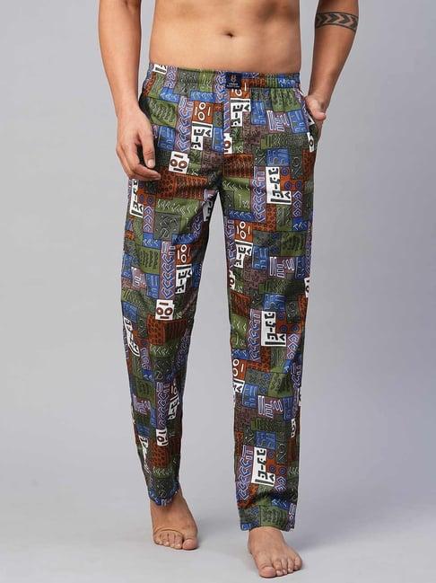 urban scottish multicolored regular fit printed lounge pants