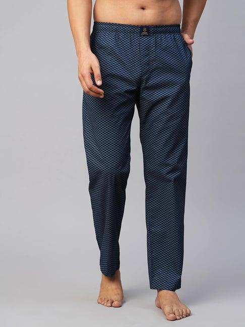 urban scottish blue regular fit printed lounge pants